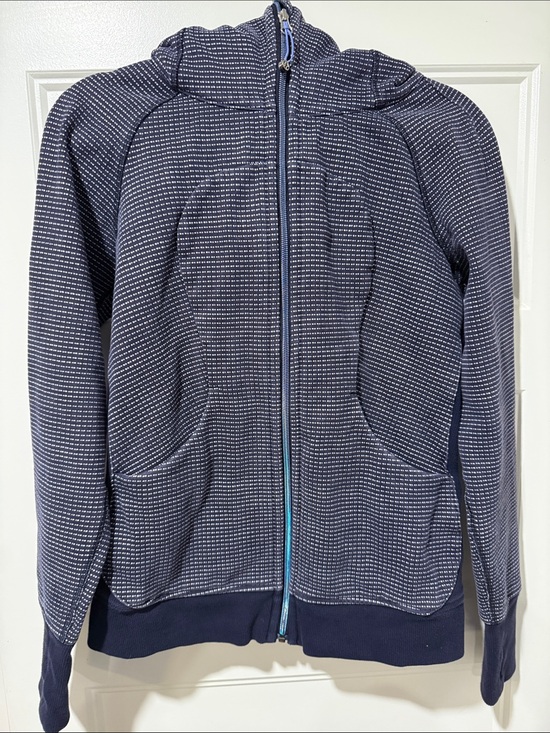 lululemon athletica Jackets & Blazers - lululemon athletica Navy Hoodie with White Micro Dot Print